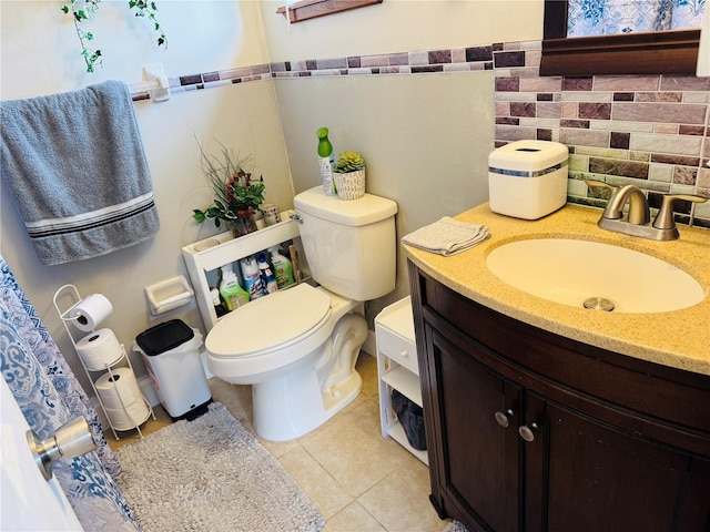 8547 SW 106th Pl, Ocala, FL 34481 - bathroom featuring vanity, tile patterned floors, and backsplash