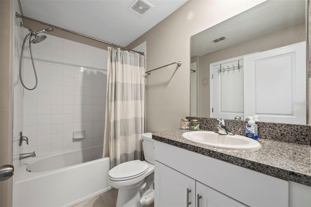 14347 Easy Goer St, Ruskin, FL 33573 - full bathroom with vanity, shower / tub combo, and tile patterned floors