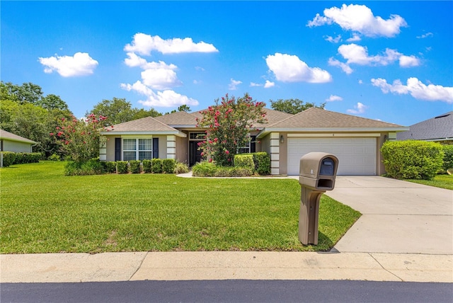 8 Diamond Club Rd, Ocala, FL 34472 - ranch-style house featuring a garage, a front lawn, driveway, and stucco siding