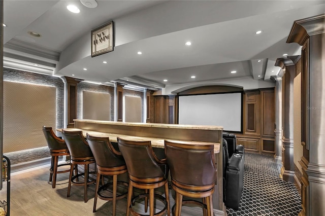 200 Asphodel Dr, Dothan, AL 36303 - cinema with a community bar, recessed lighting, and wood finished floors