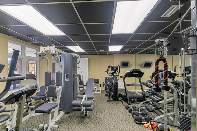 200 Asphodel Dr, Dothan, AL 36303 - gym featuring carpet and a paneled ceiling