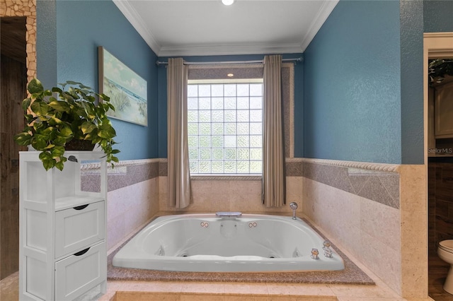 200 Asphodel Dr, Dothan, AL 36303 - bathroom featuring a tub with jets and ornamental molding