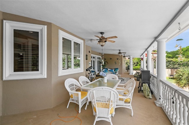 200 Asphodel Dr, Dothan, AL 36303 - view of patio with ceiling fan, outdoor dining area, and an outdoor living space