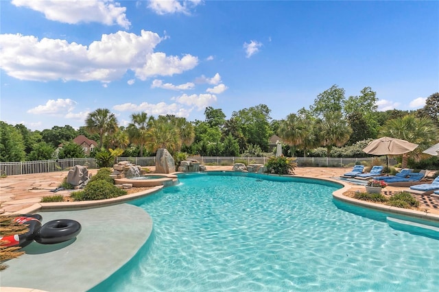 200 Asphodel Dr, Dothan, AL 36303 - view of swimming pool with a patio area and a pool with connected hot tub