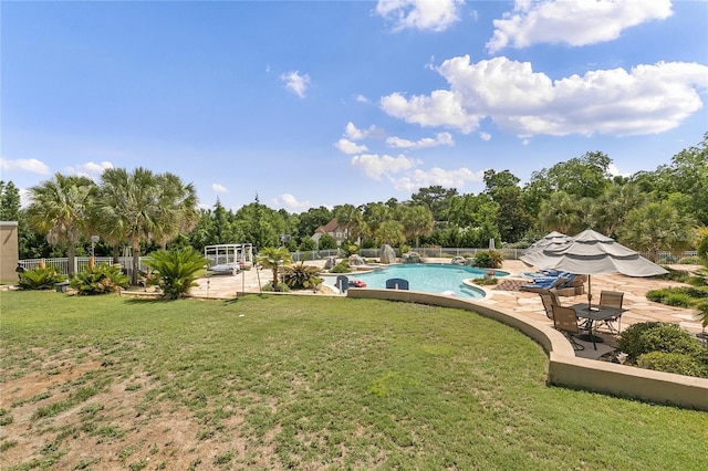 200 Asphodel Dr, Dothan, AL 36303 - outdoor pool featuring a patio and view of scattered trees