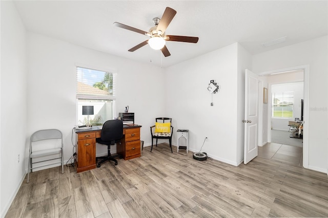 2552 NE 42nd Rd, Ocala, FL 34470 - office space with light wood-style flooring, healthy amount of natural light, and ceiling fan