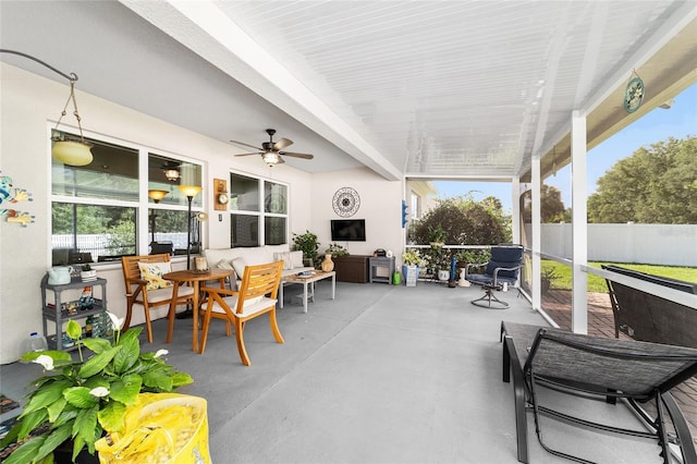 2552 NE 42nd Rd, Ocala, FL 34470 - sunroom / solarium featuring ceiling fan and plenty of natural light