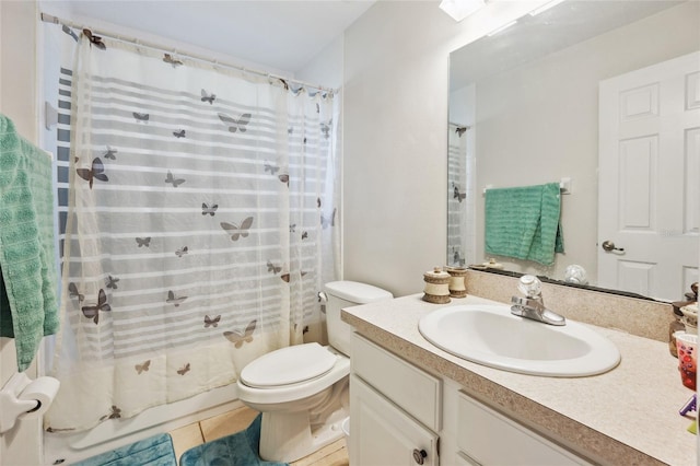 4300 NW 4th Cir, Ocala, FL 34475 - bathroom with vanity, shower / tub combo with curtain, and tile patterned flooring