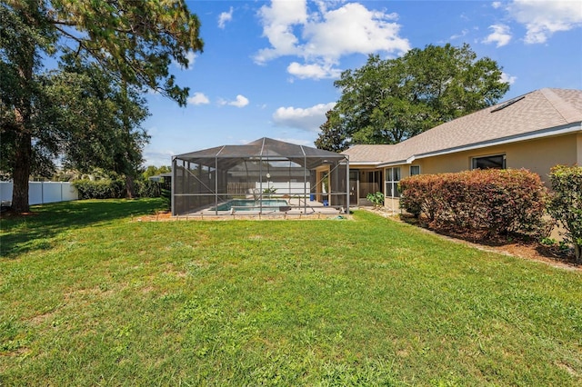 4300 NW 4th Cir, Ocala, FL 34475 - view of yard with an outdoor pool, a patio area, and glass enclosure
