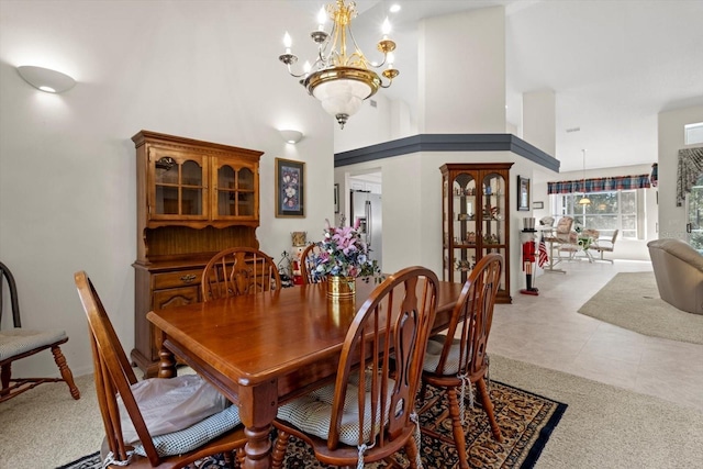 4322 N Mayan Dr, Hernando, FL 34442 - dining area featuring a chandelier and carpet