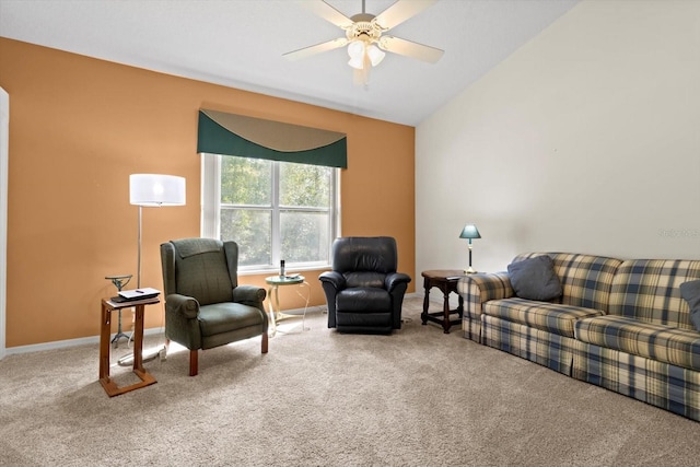 4322 N Mayan Dr, Hernando, FL 34442 - carpeted living area with a ceiling fan and baseboards