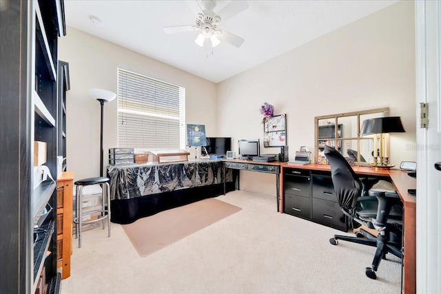814 Copperhead Cir, Saint Augustine, FL 32092 - carpeted home office featuring ceiling fan