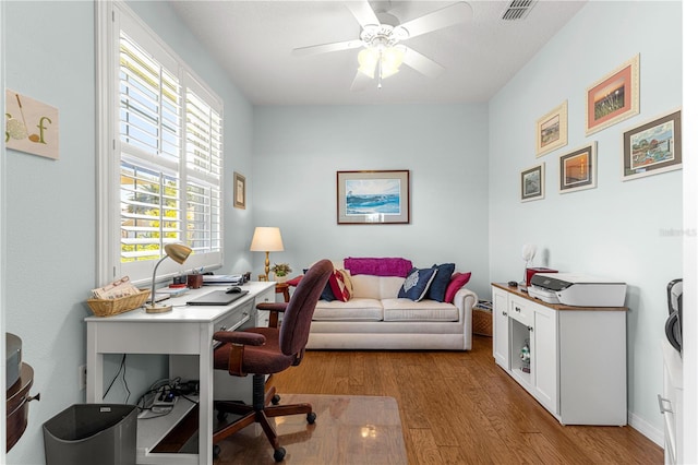 8566 SW 83rd Loop, Ocala, FL 34481 - office featuring wood finished floors and a ceiling fan