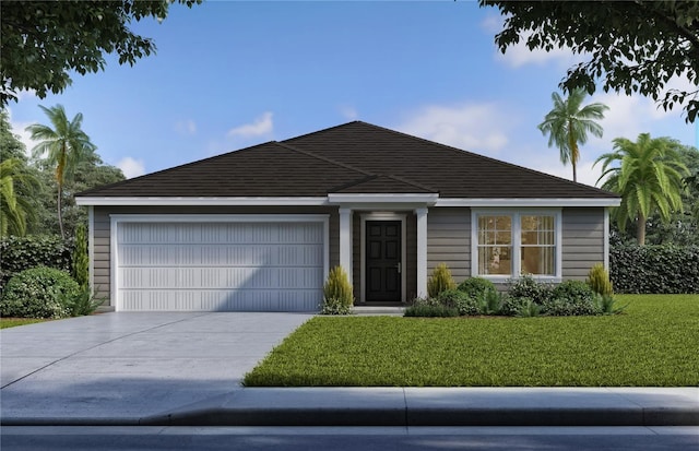 6865 SW 153 Place Rd, Ocala, FL 34473 - ranch-style home with an attached garage, concrete driveway, and a front yard