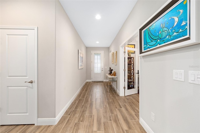 4340 NW 56th Ct, Ocala, FL 34482 - hallway with light wood-type flooring and recessed lighting