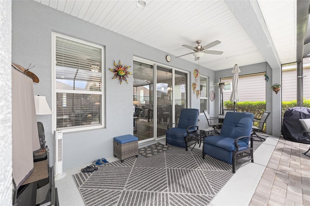4340 NW 56th Ct, Ocala, FL 34482 - view of patio featuring a ceiling fan and a grill