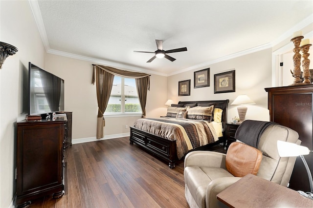 9634 SW 67th St, Ocala, FL 34481 - bedroom with dark wood-type flooring, crown molding, and ceiling fan
