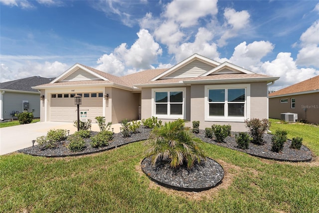 4416 Homan Loop, The Villages, FL 32163 - ranch-style home featuring stucco siding, a garage, a front yard, and driveway