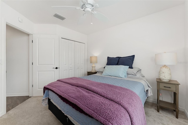 4416 Homan Loop, The Villages, FL 32163 - carpeted bedroom featuring a closet and a ceiling fan