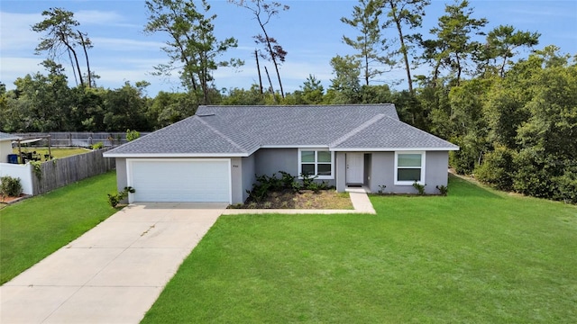 4501 SW 159th Street Rd, Ocala, FL 34473 - ranch-style house with an attached garage, stucco siding, concrete driveway, and roof with shingles