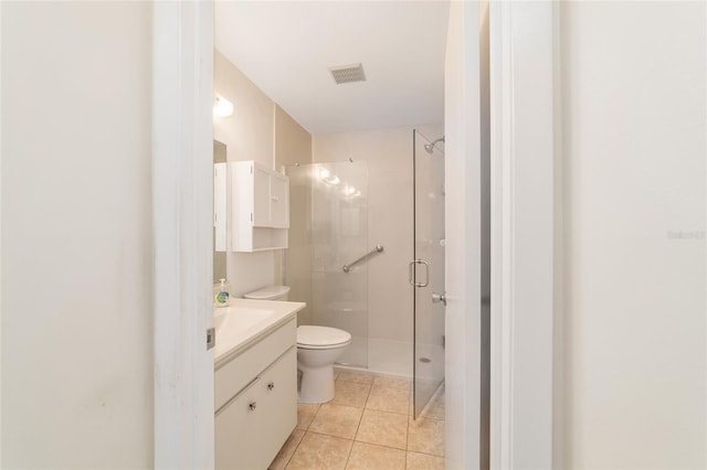 8881 SW 94th St Unit E, Ocala, FL 34481 - full bath featuring vanity, a shower stall, and tile patterned flooring