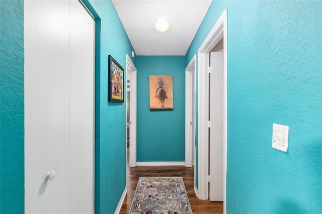 7242 SW 115th Pl, Ocala, FL 34476 - hall featuring wood finished floors, a textured wall, and a textured ceiling