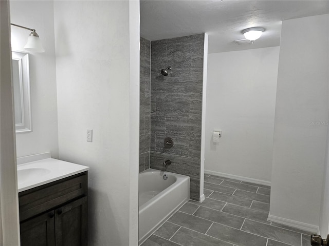 51 NE 10th St, Williston, FL 32696 - bathroom featuring vanity, shower / bathtub combination, and tile patterned floors