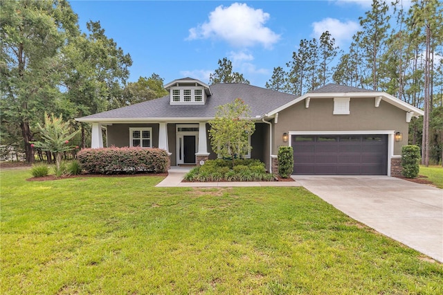 3196 W Mustang Blvd, Beverly Hills, FL 34465 - craftsman-style home featuring stucco siding, driveway, a front yard, and a garage