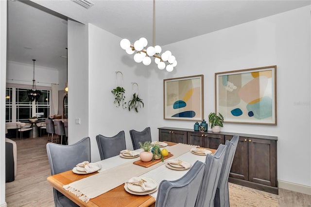 3196 W Mustang Blvd, Beverly Hills, FL 34465 - dining room with a chandelier and light wood finished floors