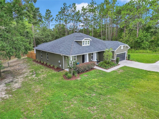 3196 W Mustang Blvd, Beverly Hills, FL 34465 - ranch-style house with stucco siding, concrete driveway, an attached garage, and roof with shingles