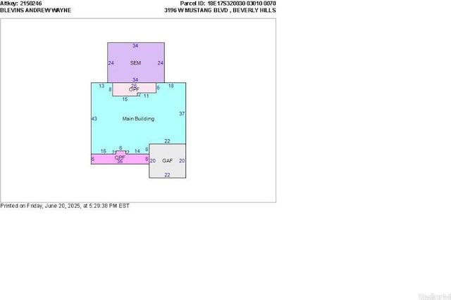 3196 W Mustang Blvd, Beverly Hills, FL 34465 - view of property floor plan