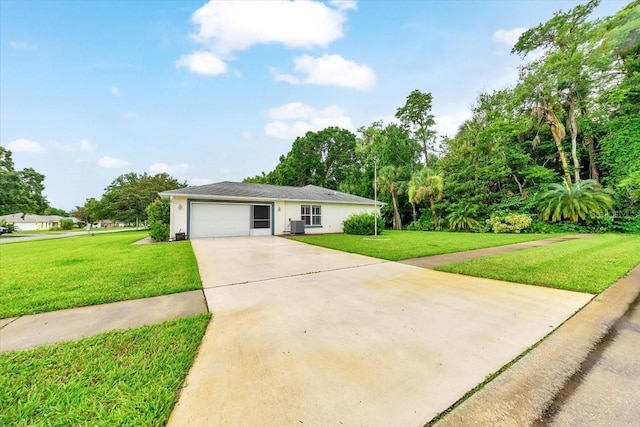 3769 Grove View Ln, Port Orange, FL 32129 - view of front of home featuring driveway, a front yard, and an attached garage