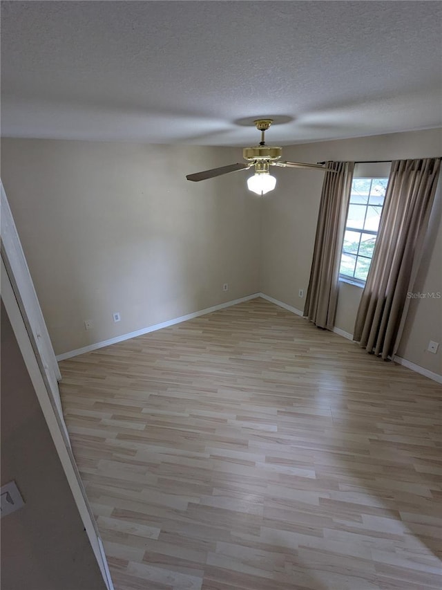 3650 SE 55th Ct, Ocala, FL 34480 - unfurnished room with light wood finished floors, ceiling fan, and a textured ceiling