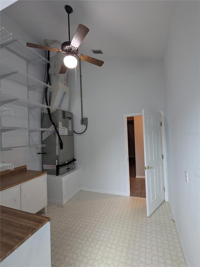 3650 SE 55th Ct, Ocala, FL 34480 - spare room with tile patterned floors, ceiling fan, and heating unit