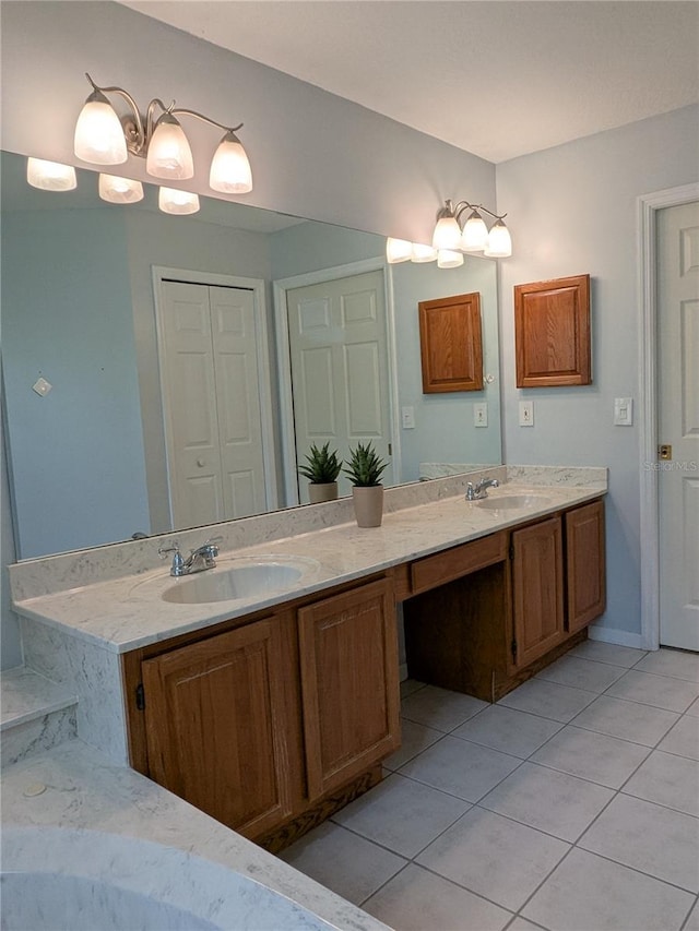 3650 SE 55th Ct, Ocala, FL 34480 - full bathroom with tile patterned flooring and double vanity