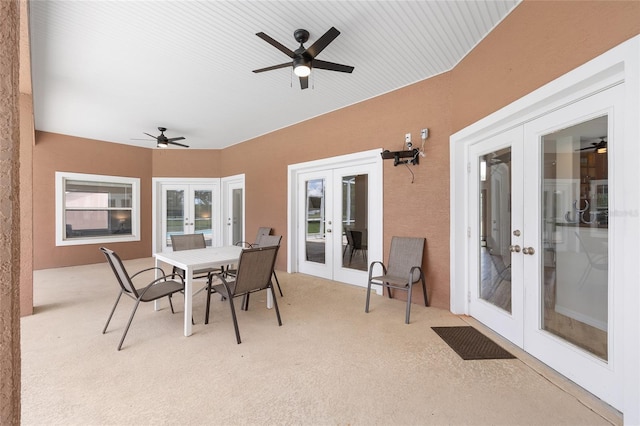 7220 NW 83rd Ter, Ocala, FL 34482 - view of patio with french doors, ceiling fan, and outdoor dining space