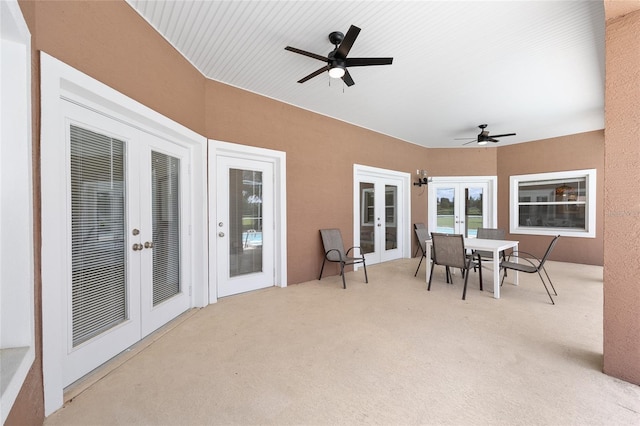 7220 NW 83rd Ter, Ocala, FL 34482 - view of patio with french doors, ceiling fan, and outdoor dining space