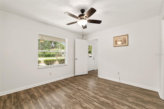 3640 SE 131st Ln, Belleview, FL 34420 - empty room featuring wood finished floors, ceiling fan, and a textured ceiling