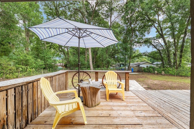 3640 SE 131st Ln, Belleview, FL 34420 - deck featuring view of scattered trees