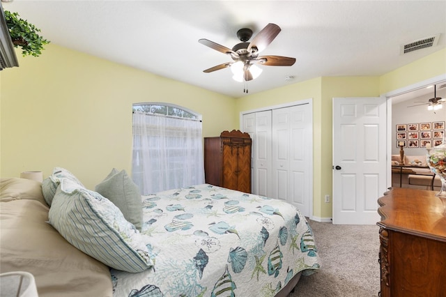 6362 N Walter Ter, Citrus Springs, FL 34434 - carpeted bedroom with a closet and a ceiling fan