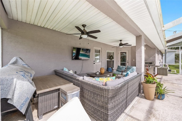 6362 N Walter Ter, Citrus Springs, FL 34434 - view of patio / terrace featuring an outdoor living space and ceiling fan
