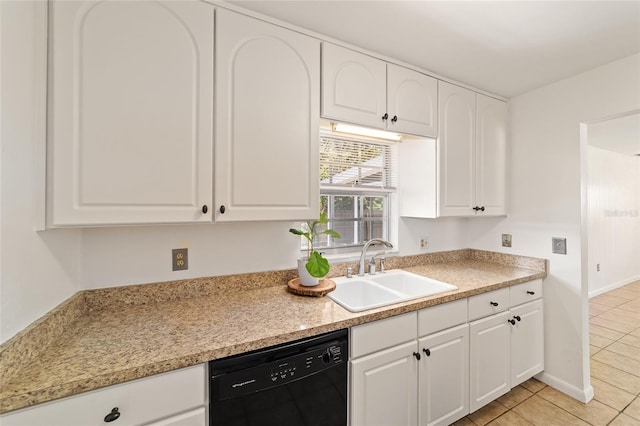 5500 SE 2nd Pl, Ocala, FL 34480 - kitchen featuring dishwasher, white cabinetry, light countertops, and light tile patterned floors