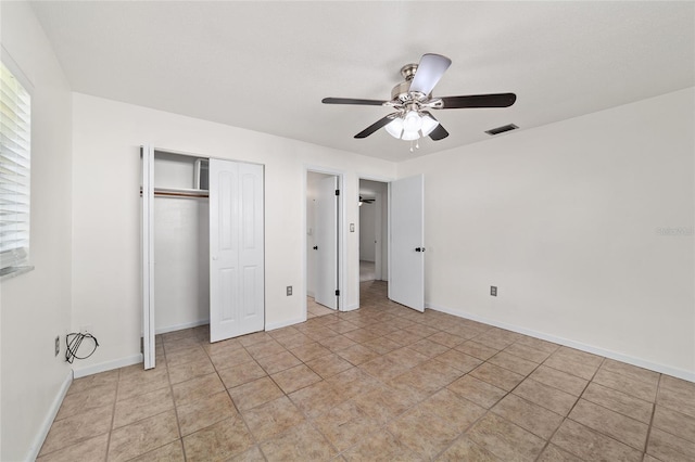 5500 SE 2nd Pl, Ocala, FL 34480 - unfurnished bedroom with a closet and a ceiling fan