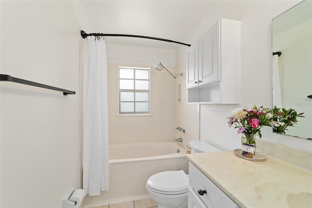 5500 SE 2nd Pl, Ocala, FL 34480 - bathroom featuring shower / bathtub combination with curtain, vanity, and tile patterned floors