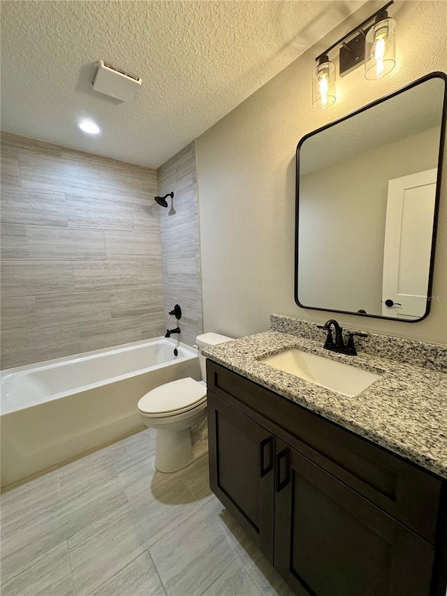 13305 SW 114th Pl, Dunnellon, FL 34432 - full bathroom featuring vanity, bathtub / shower combination, and a textured ceiling