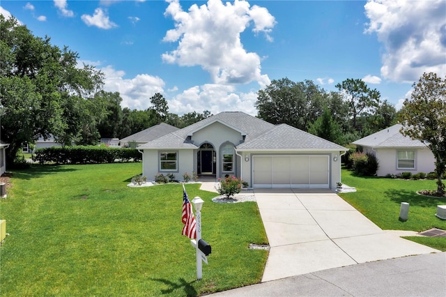 6330 SW 117th Loop, Ocala, FL 34476 - single story home with a garage, a front yard, driveway, and stucco siding