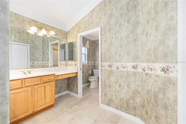 7243 SE 172nd Legacy Ln, The Villages, FL 32162 - bathroom featuring ornamental molding and vanity
