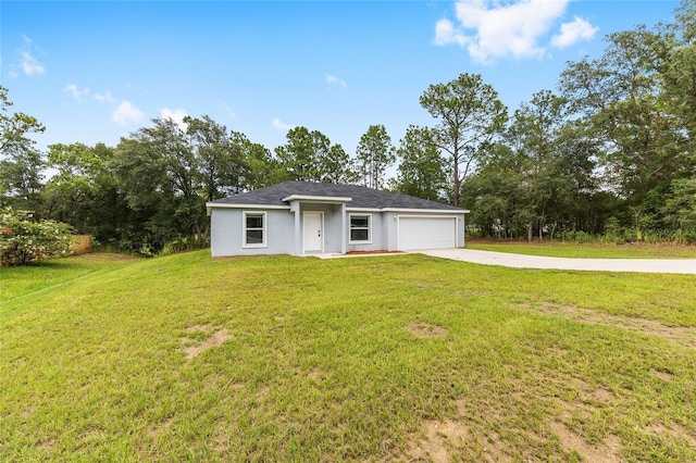 5 Water Pass, Ocala, FL 34472 - single story home featuring driveway, a garage, a front yard, and stucco siding