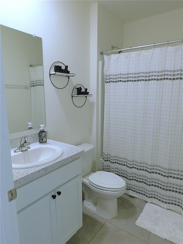 80 Hickory Course Loop, Ocala, FL 34472 - bathroom with vanity, tile patterned floors, and curtained shower