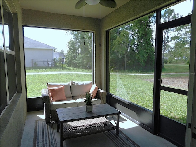 80 Hickory Course Loop, Ocala, FL 34472 - sunroom with a ceiling fan and plenty of natural light